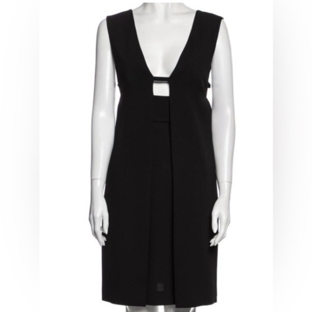 Alexander Wang Black Deep V-Neck Open Back Cocktail Dress Size 8 NWT